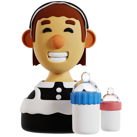 Professional Baby Sitter Avatar  3D Icon