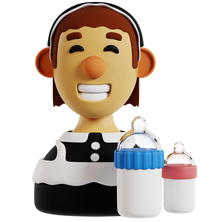 Professional Baby Sitter Avatar  3D Icon