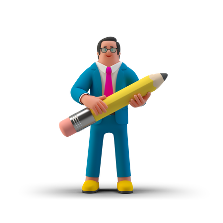 Professional Business Writer 3D Illustration