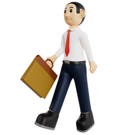 Professional Businessman With Briefcase  3D Illustration