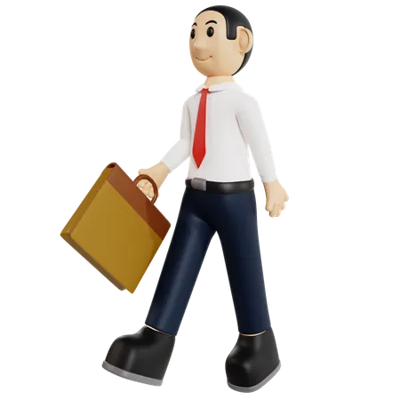 Professional Businessman With Briefcase  3D Illustration