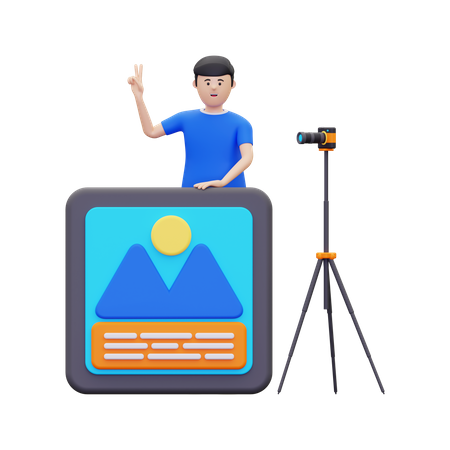 Professioneller Fotograf  3D Illustration