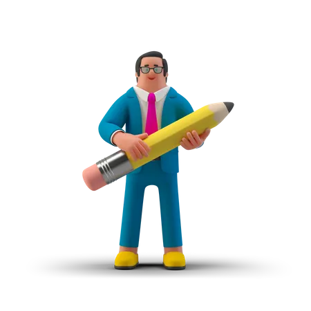 Professioneller Wirtschaftsautor  3D Illustration