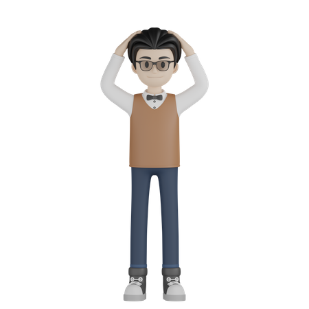 Professor colocou a mão na cabeça  3D Icon