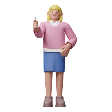 Professor com giz  3D Illustration