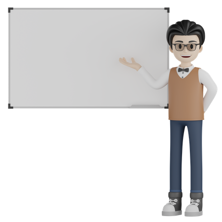 Professor dando palestra em sala de aula  3D Icon