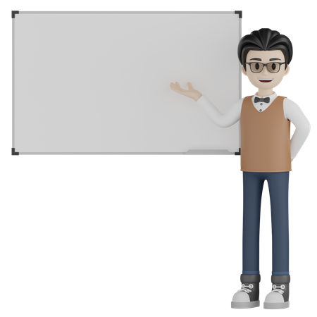 Professor dando palestra em sala de aula  3D Illustration