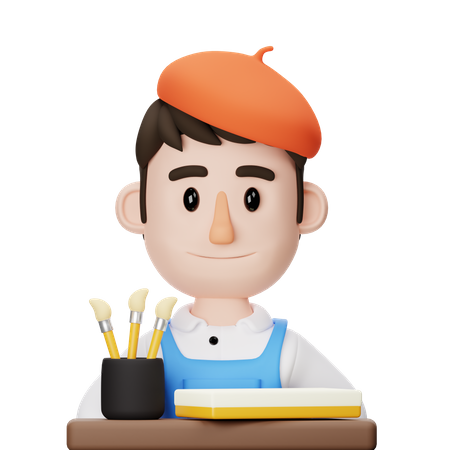 Professor de artes  3D Icon