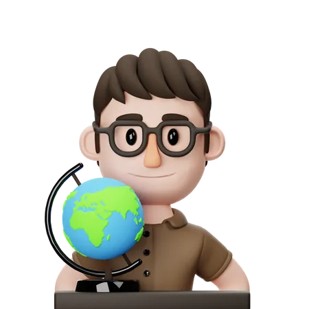 Professor de geografia  3D Icon