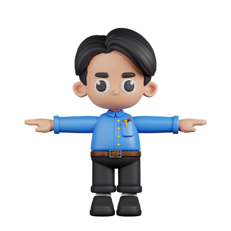 Professor em pose T  3D Icon
