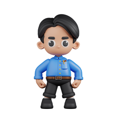 Professor em posição de herói  3D Illustration