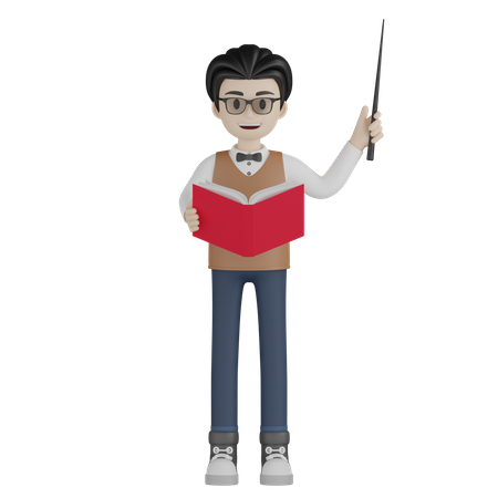 Professor masculino ensinando  3D Illustration