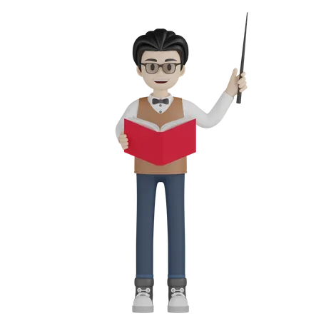 Professor masculino ensinando  3D Illustration