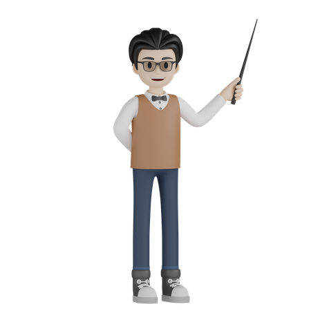 Professor masculino ensinando  3D Illustration