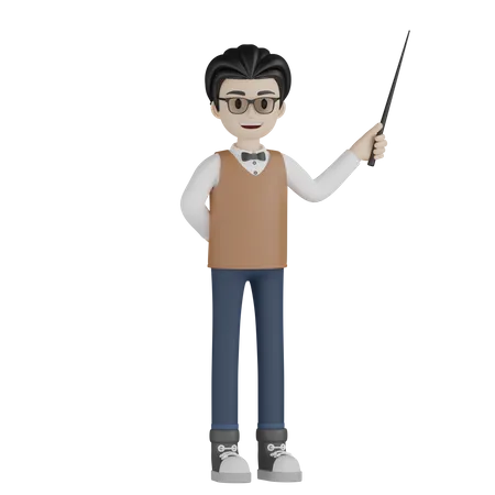 Professor masculino ensinando  3D Illustration