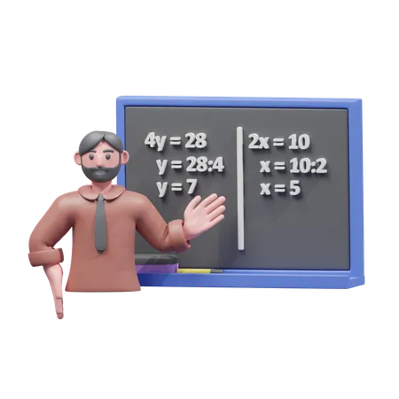 Professor ensinando matemática  3D Icon