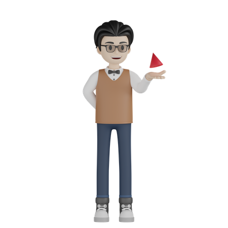 Professor explicando um objeto  3D Icon