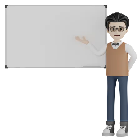 Professor giving Lecture in classroom  3D Illustration