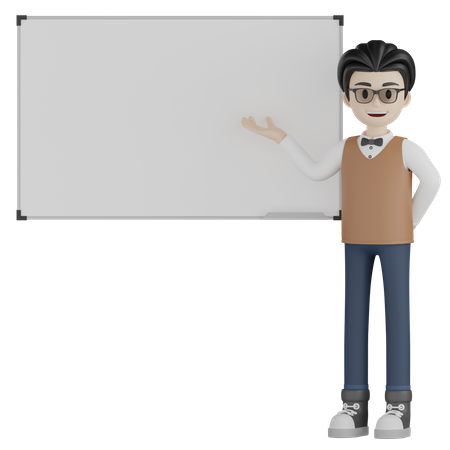 Professor giving Lecture in classroom  3D Illustration