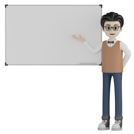 Professor hält Vorlesung im Klassenzimmer  3D Icon