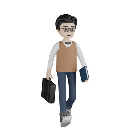 Professor indo trabalhar  3D Icon