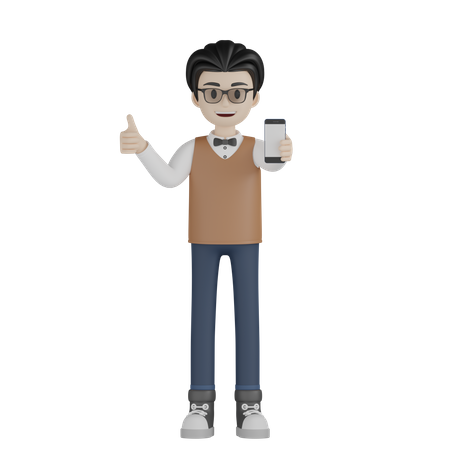 Professor Like Mobile 3D Illustration