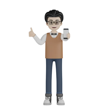 Professor Like Mobile 3D Illustration