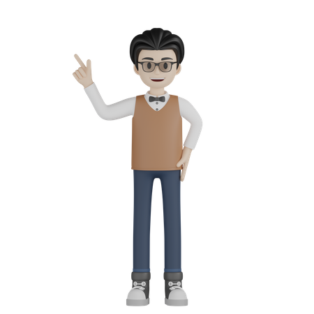 Professor masculino apresentando  3D Icon