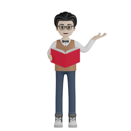 Professor masculino explicando  3D Icon