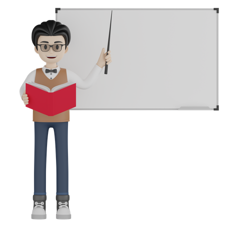 Professor masculino explicando  3D Icon