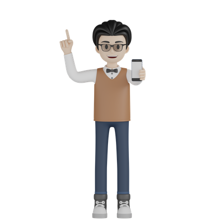Professor mostrando celular  3D Icon