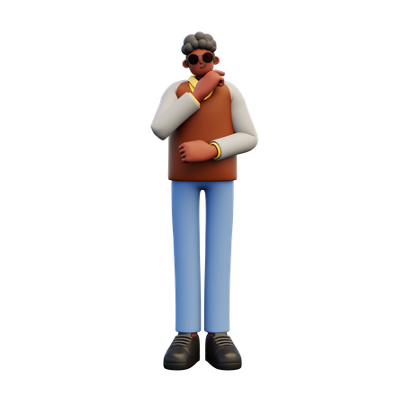 Professor fazendo pose em pé  3D Illustration