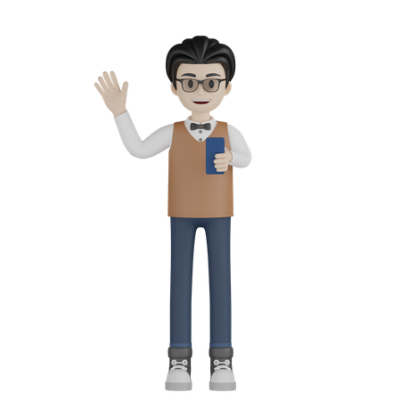Professor, sag Hallo  3D Icon