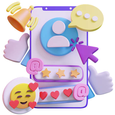 Profil de médias sociaux  3D Icon