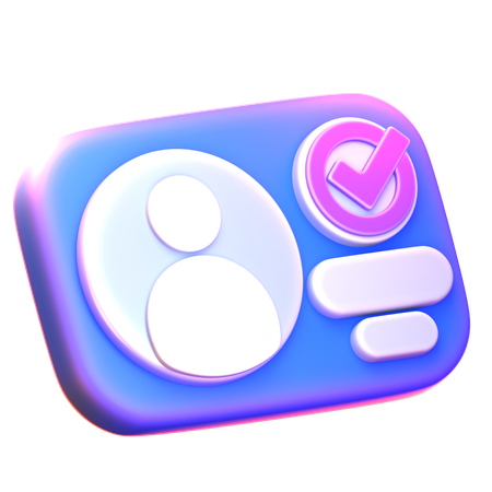 Profil utilisateur avec badge vérifié  3D Icon