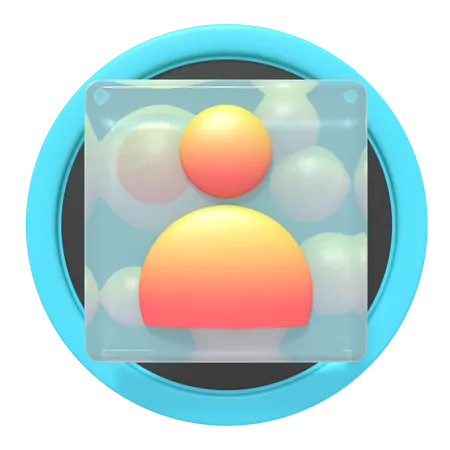Profile Button Of 3 D Icon 3D Icon
