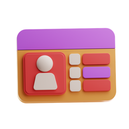 Profile Card  3D Icon