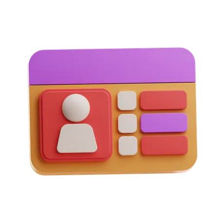 Profile Card  3D Icon