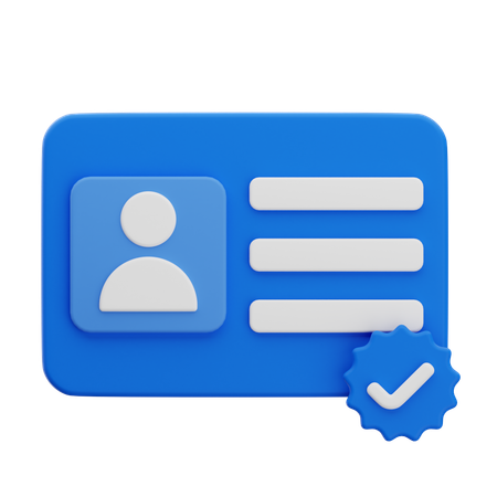 Profile Card Verified  3D Icon
