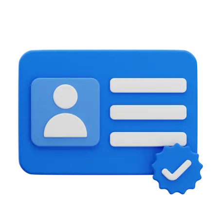 Profile Card Verified  3D Icon