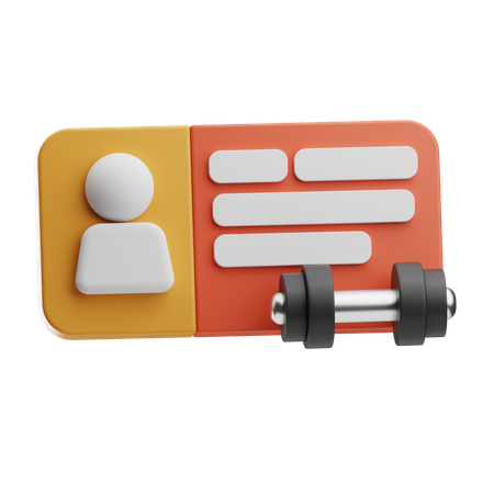 Profile Card With Barbell  3D Icon