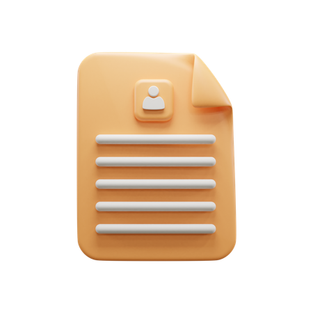 Profile Info Document  3D Icon