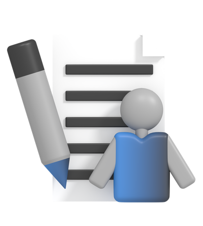 Profile Information on document file  3D Icon