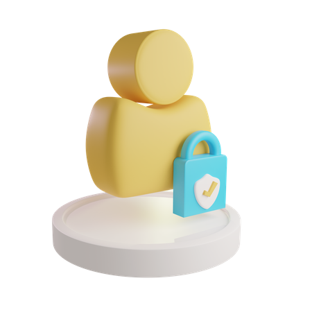 Profile Lock  3D Illustration