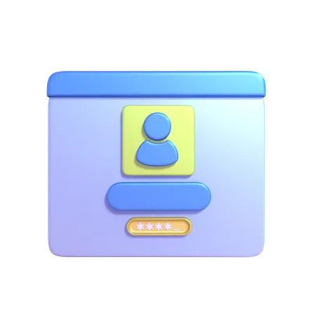Profile Login  3D Icon