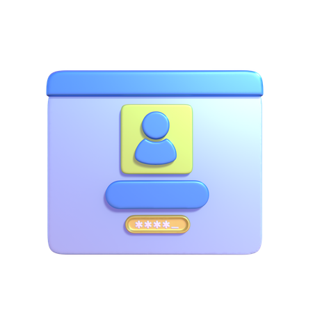 Profile Login  3D Icon