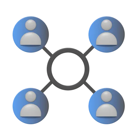 Profile network team  3D Icon