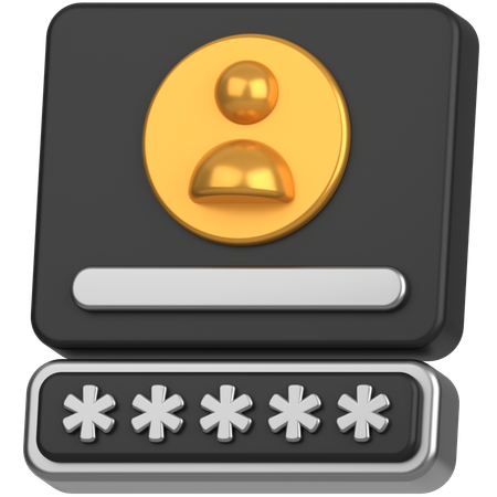 Profile password  3D Icon