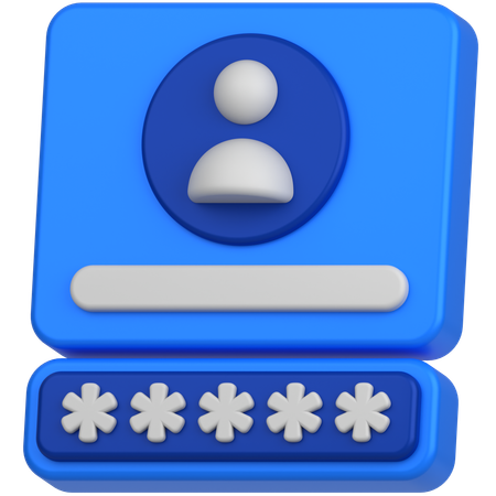 Profile password  3D Icon