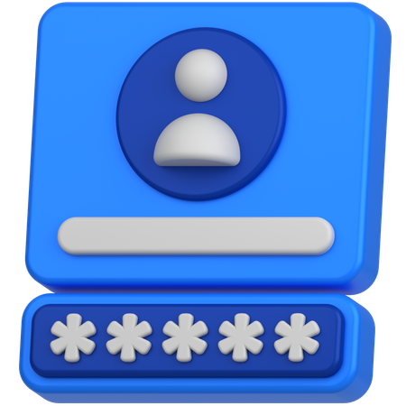 Profile password  3D Icon